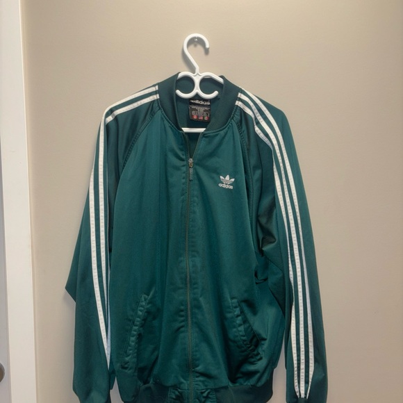adidas Other - adidas Teal Lightweight Track Jacket with White Stripes